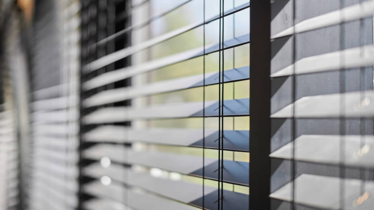 close up of window blinds